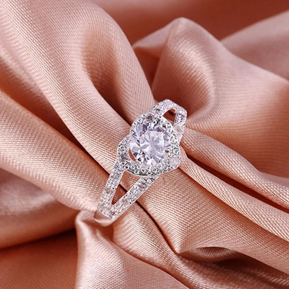 Bague de Mariage en Argent Sterling 925 avec Cristal en Forme de Cœur pour Femme : Élégance et Amour Éternel