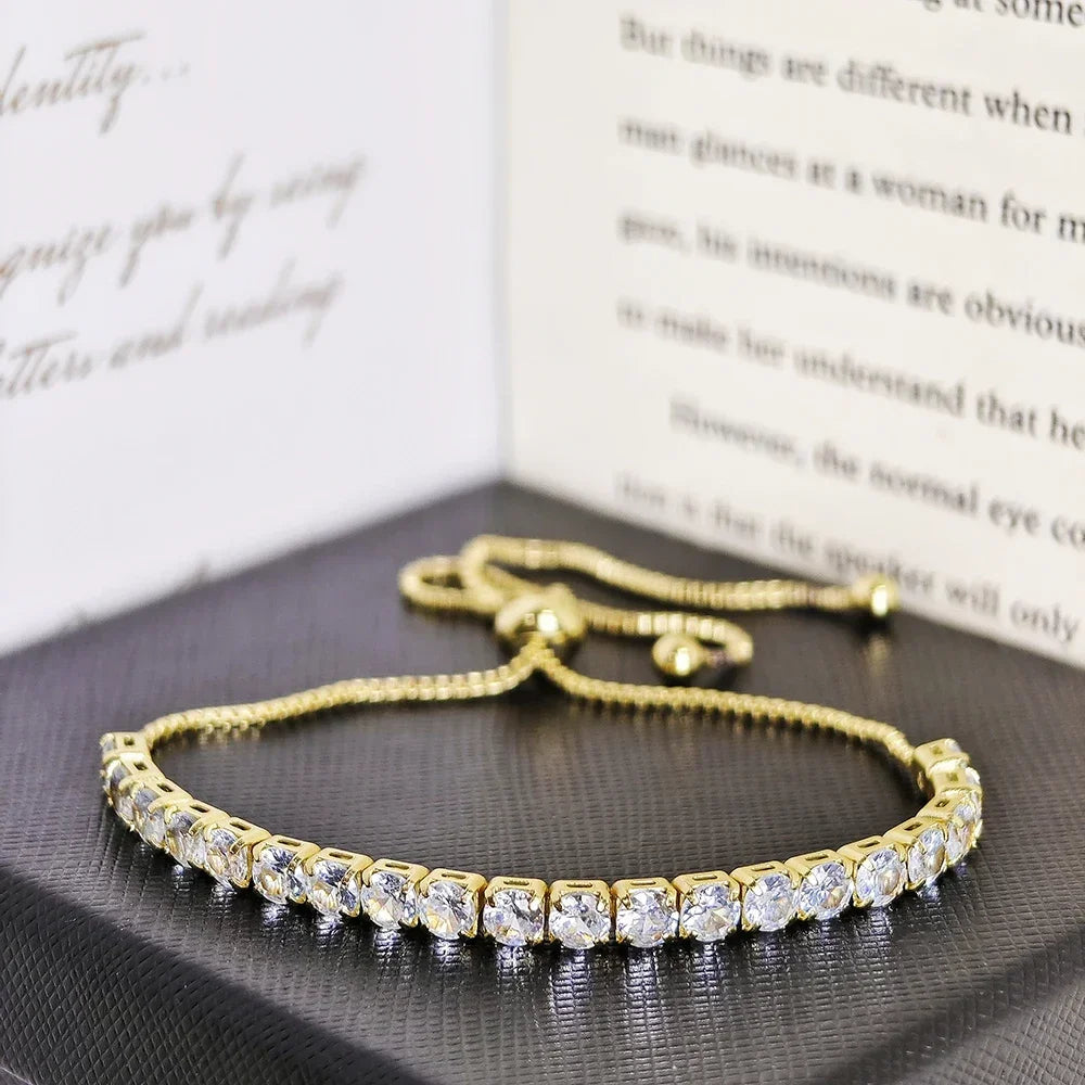 Cubic Zirconia Tennis Bracelet for Women: Adjustable Elegance and Sophistication