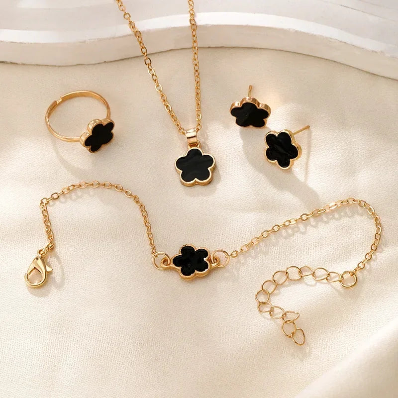 Four-Piece Fashion Jewelry Set for Women: Everyday Elegance and Luck