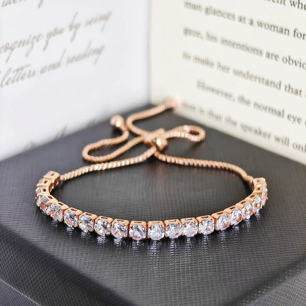 Cubic Zirconia Tennis Bracelet for Women: Adjustable Elegance and Sophistication