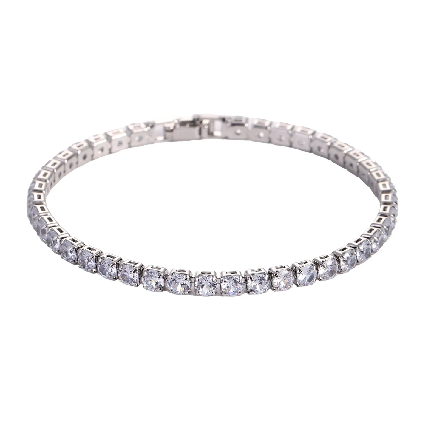 Bracelet Tennis Cristal Iced-Out 4mm pour Femmes : Élégance et Luxe pour Toutes les Occasions