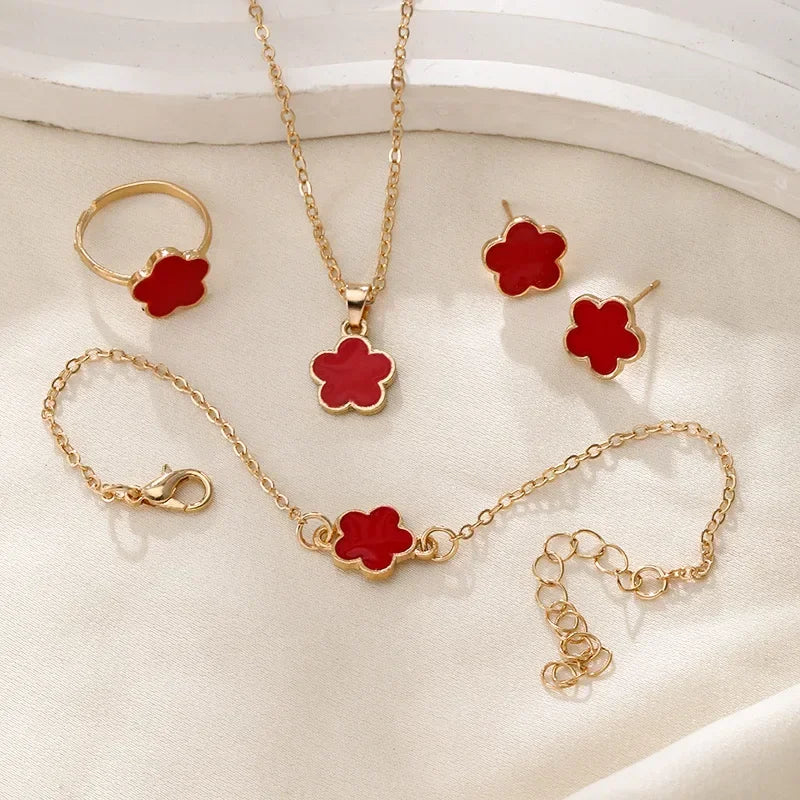 Four-Piece Fashion Jewelry Set for Women: Everyday Elegance and Luck