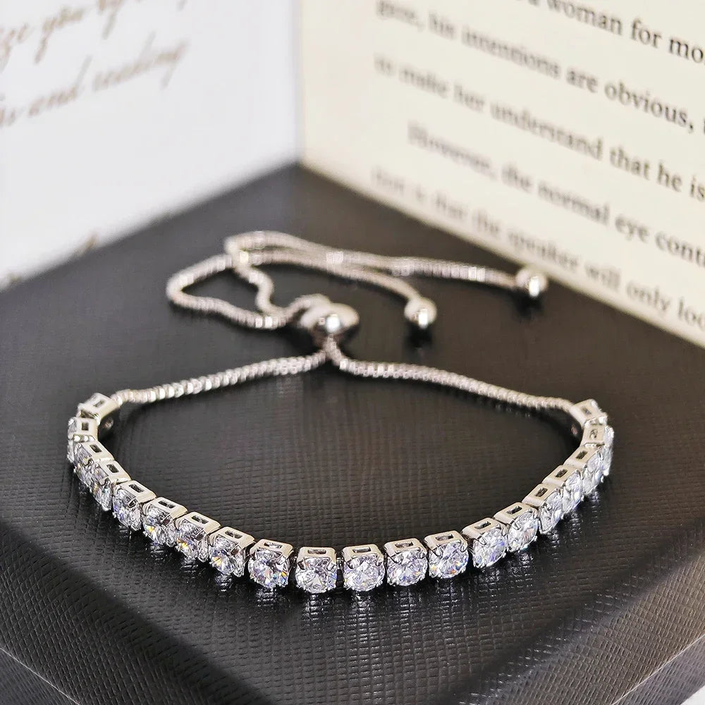 Cubic Zirconia Tennis Bracelet for Women: Adjustable Elegance and Sophistication