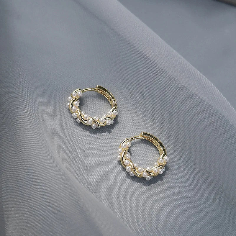 Women's Hoop Earrings with Imitation Pearls: Elegance and Trendy Style