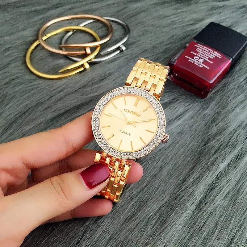 Luxury Women's Watches in Stainless Steel with Rhinestones: Elegance and Performance