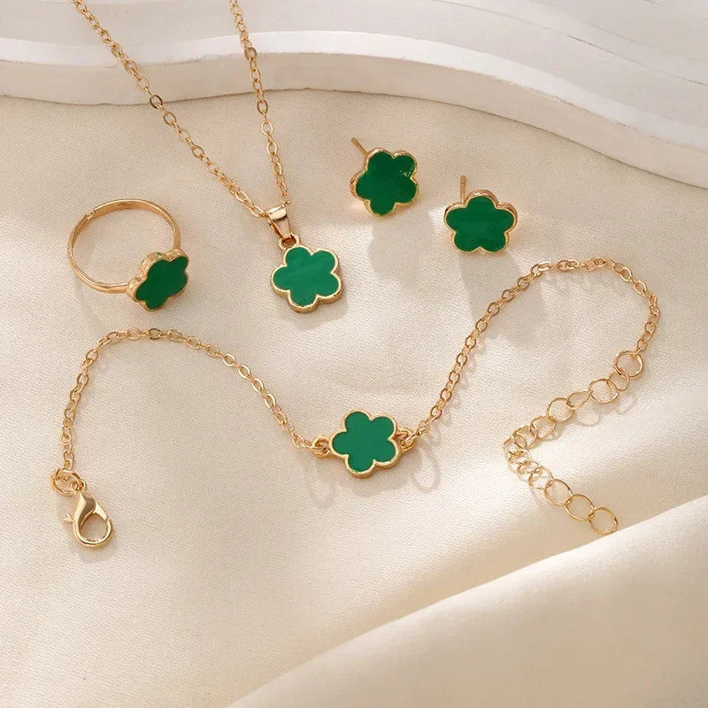 Four-Piece Fashion Jewelry Set for Women: Everyday Elegance and Luck