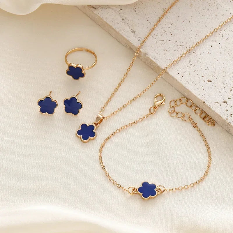 Four-Piece Fashion Jewelry Set for Women: Everyday Elegance and Luck